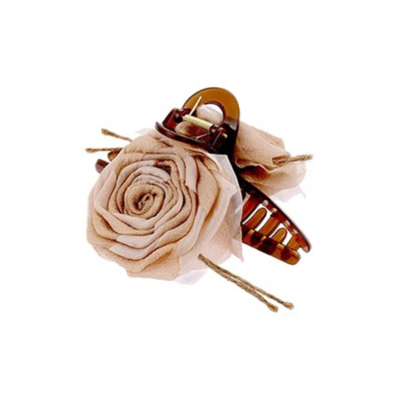 Clip de cabello grande rosa seca flores antiguo clip de cabello de otoño y invierno después del cerebro de la mujer clip de pescado pinza de cabello