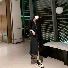 军绿色短款风衣女春秋新款都市风双排扣小个子短款风衣外套女