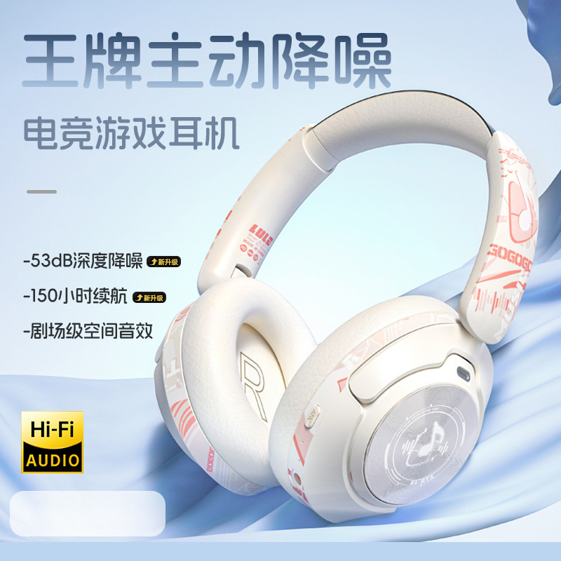 Voice of Berlin Active Noise Canceling Bluetooth Headset Head-Mounted Wireless Gaming Headset Suitable for Sony Retro