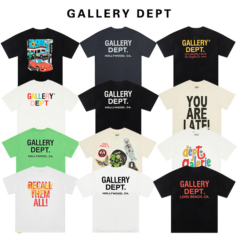 Cross-Border Gallery Deptfog High Street Fashion Brand Retro Colorful Loose Couple Short-Sleeved T-Shirt Men's Half-Sleeve