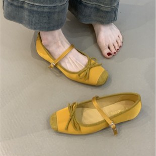 Inner Height-Increasing Mary Jane Shoes 2025 French Gentle Fairy Style with Skirt Elegant Bow One-Line Evening Shoes