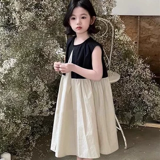 女童裙子假两件女孩连衣裙A字裙2026夏装新款外贸童装工厂代批发