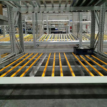 仓储工厂车间滚轮滑移式货架 物料先进先出巷道型滑动传送流利货