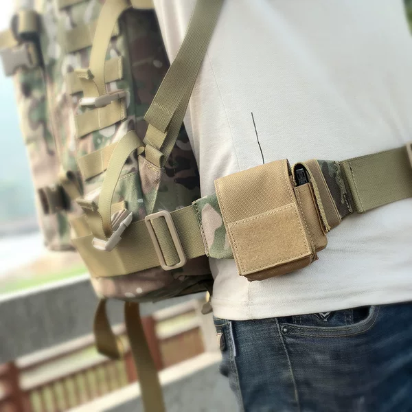 Tactical Outdoor Mini Storage Bag, Military Fan Waist Bag, Cigarette and Battery Pouch