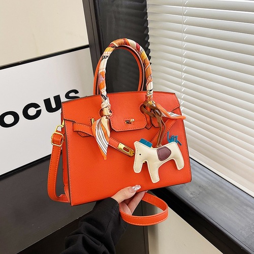 Cross-border platinum women's handbag 2024 new fashion ladies top handle bag shoulder bag Kelly bag handbag