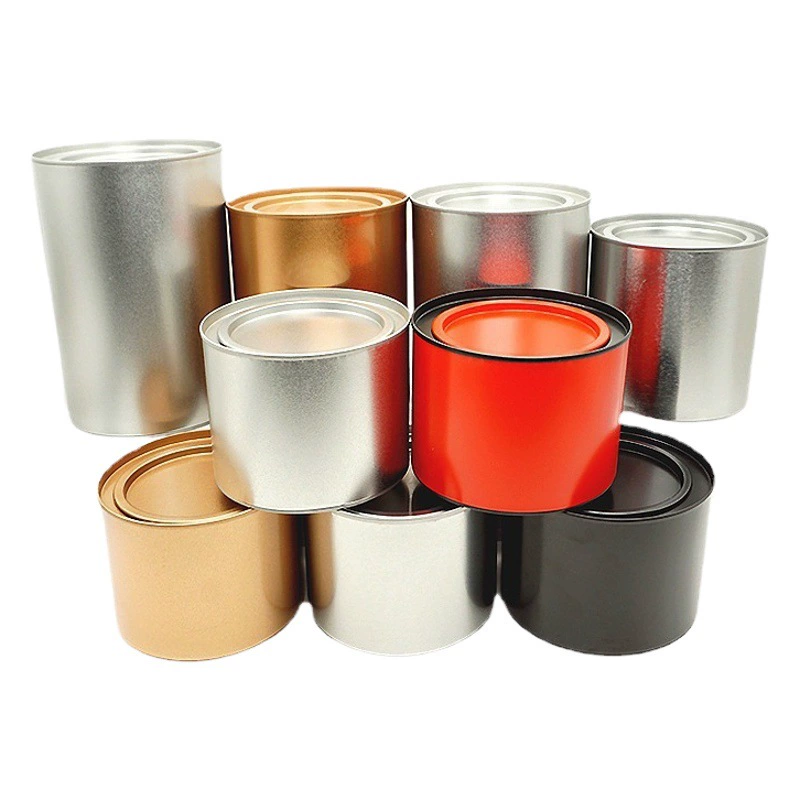 Железная банка Металлические круглые чайные банки Пряжка снизу с уплотнительной бумагой Матовая жести Может Сплошной цвет Упаковка для чая Железная коробка