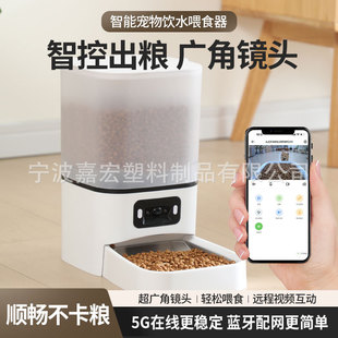 Pet Intelligent Automatic Feeder 6 Liters Ultra Wide Angle Lens Visual Food Bowl Dual Frequency Bluetooth Connection