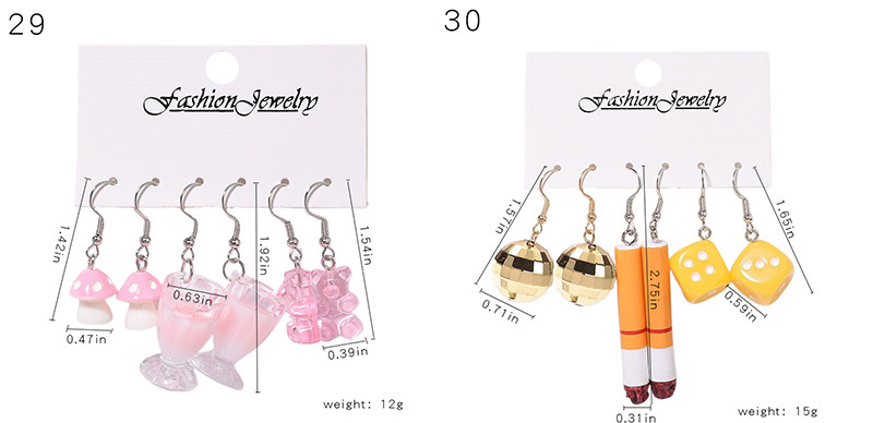 1 Set Cartoon Style Cute Cup Heart Shape Flower Arylic Resin Drop Earrings display picture 16