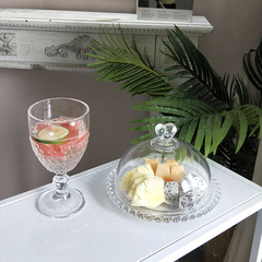 BB4C批發ins韓風透明玻璃愛心邊家居糕點水果盤小吃甜品展示