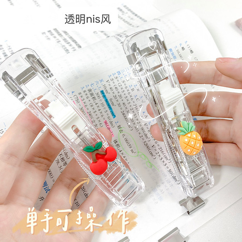 Creative seamless stapler ins style simple folder pusher office document information student test paper sorting and binding folder