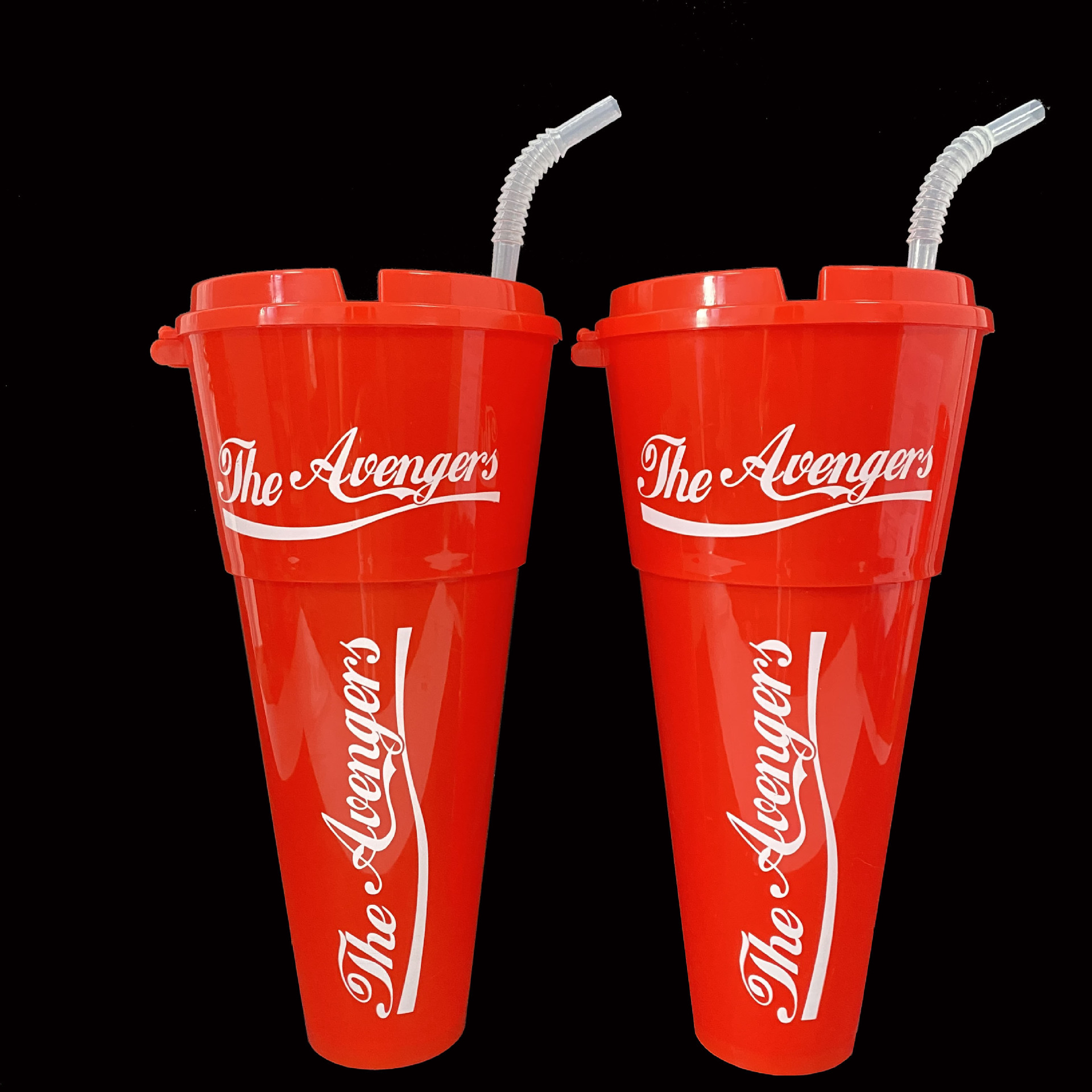 Taza de paja de plástico creativa, palomitas de maíz, pollo frito, taza de cola, taza de refrigerio, festival de alimentos, dos usos, nueva taza de cola grande en línea