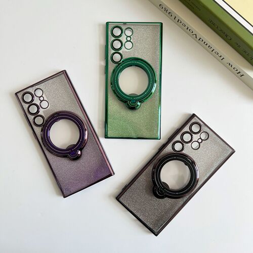 Applicable for Samsung S23 Ultra phone case, glitter 360 ring Samsung S24 anti-drop A34 protective cover A54