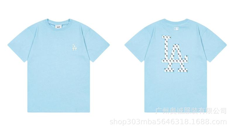 韓国 25ss 新 MLB 春夏新作 ny ビッグロゴ刺繍半袖プリントラウンドネック Tシャツ男女兼用|undefined