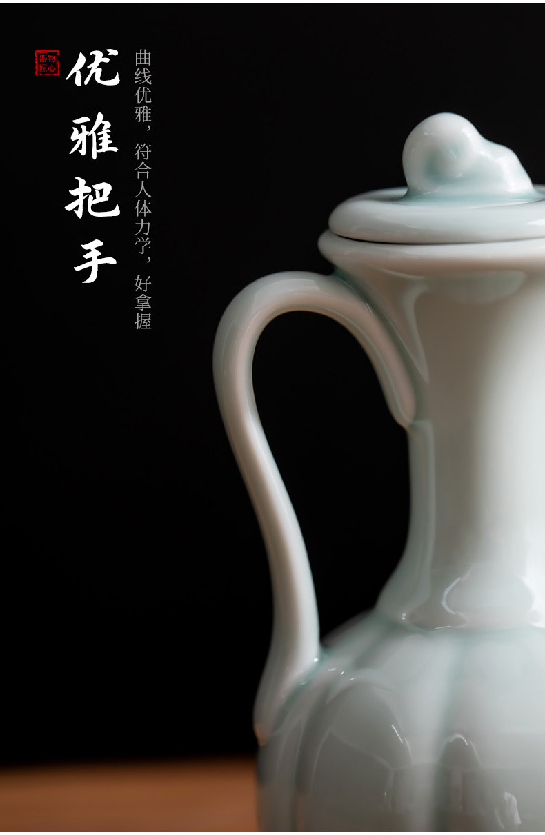 仿宋点茶小号天青手执壶汤瓶酒壶中式宋代陶瓷仿宋执壶茶壶茶具详情10