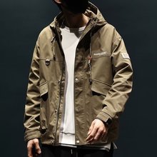 春秋款连帽工装冲锋衣外套男秋季美式潮牌大码飞行夹克秋冬上衣潮