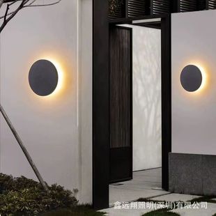 Fashionable Simple Outdoor Wall Lamp Waterproof Wall Lamp Garden Light Semi-round Hallway Decorative Painting Sandstone