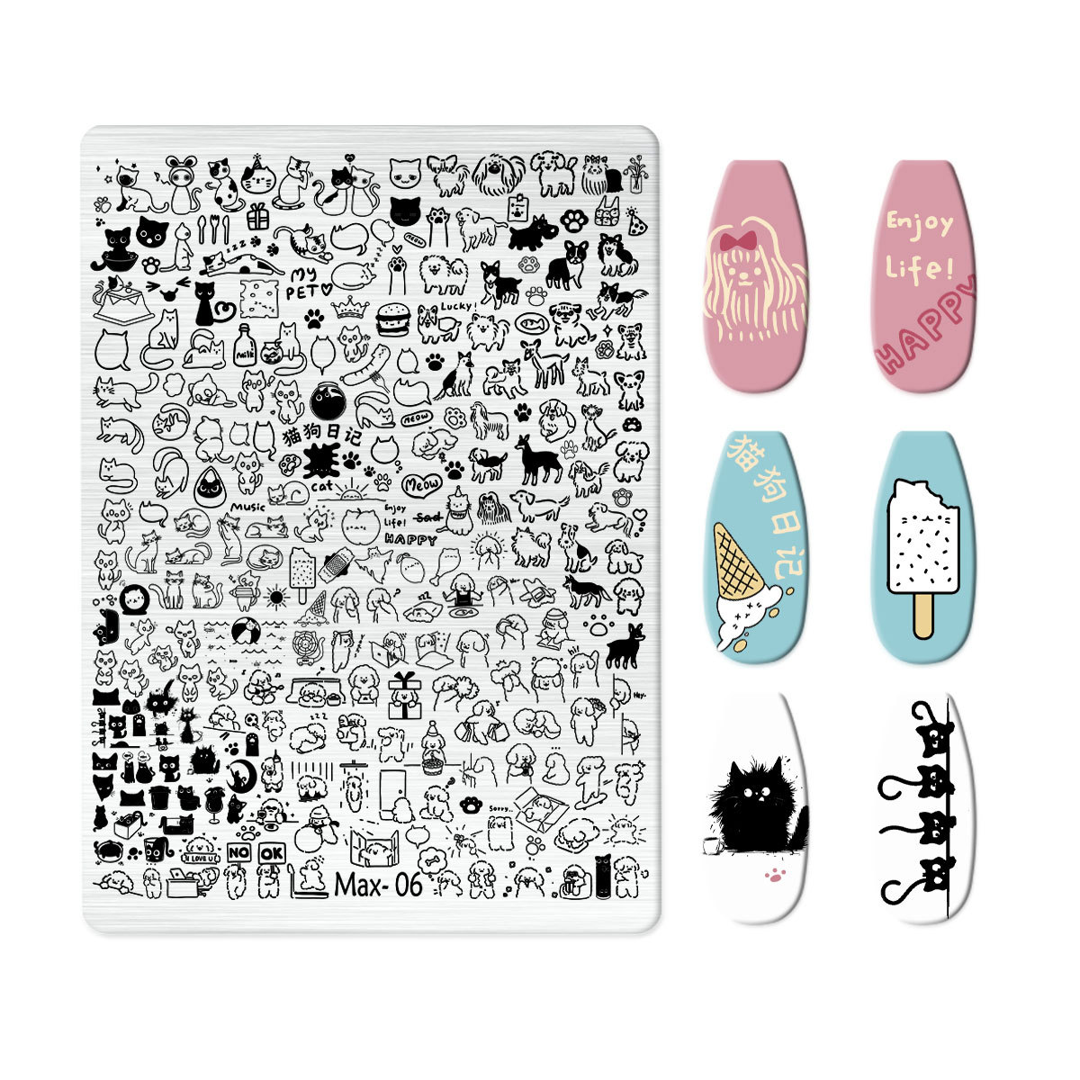 Explosions Super Large Nail Art Egg Plate Nail Art Steel Plate New Technology Cute Nail Art Bow Frosted with Back Plate