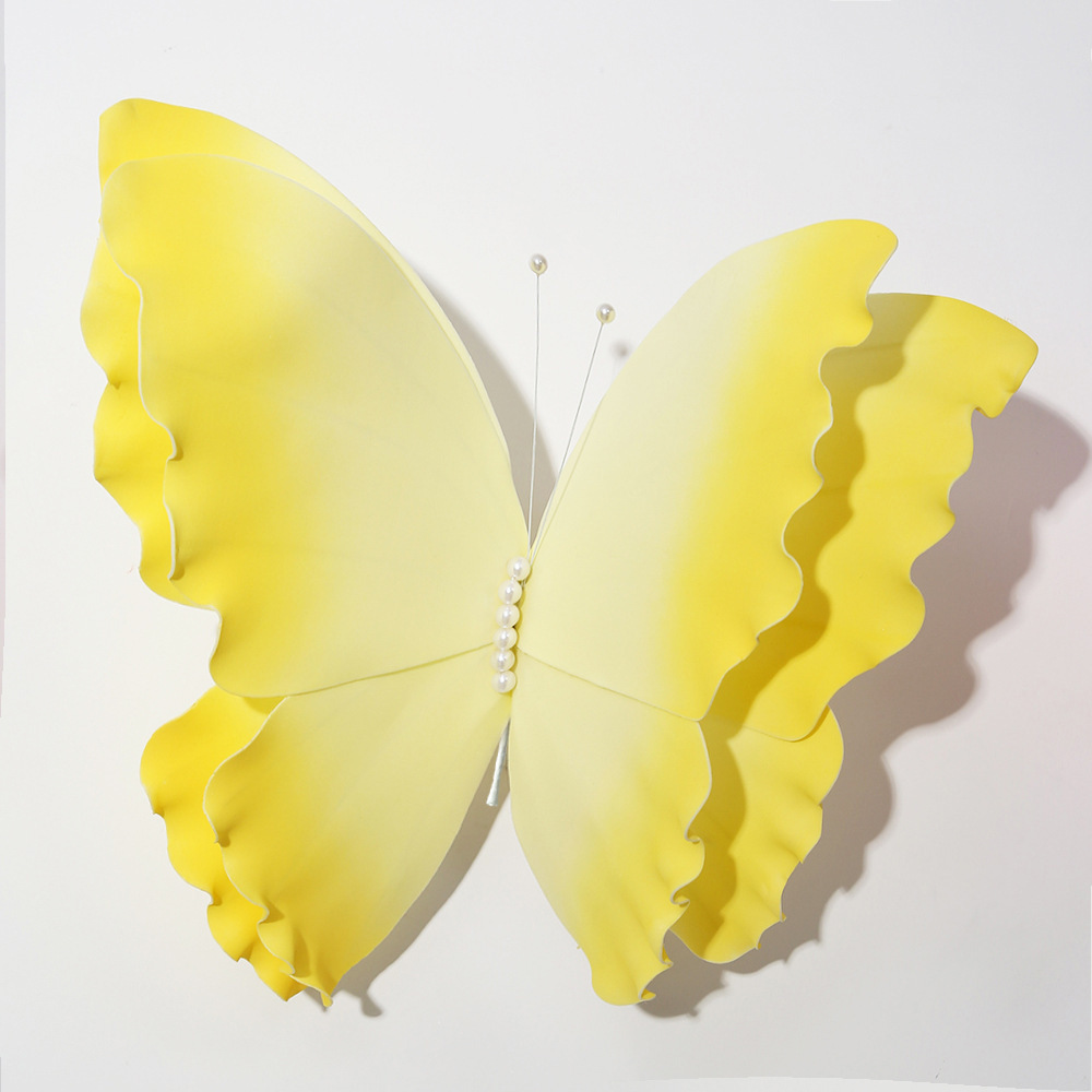 Nueva mariposa de color fantasía flores de decoración de boda flores artificiales simulación artesanía mariposa de seda de color