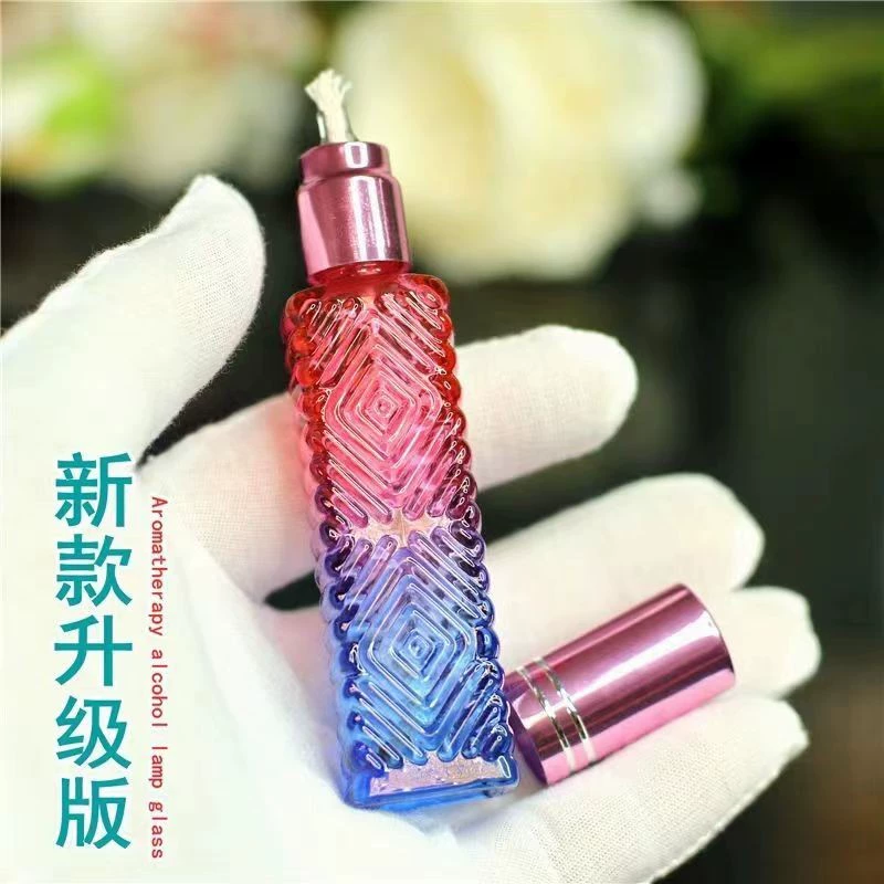 10 мл труба двухцветный градиент цветного стекла ручной работы алкогольная лампа разливочная бутылка пустая бутылка с фитилем цвет случайных волос