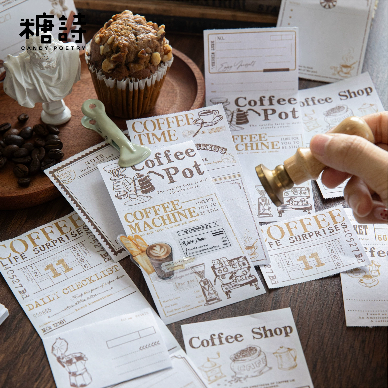 糖诗 Long sticky notes book Romantic life series Retro long bills student message memo sticky notes paper