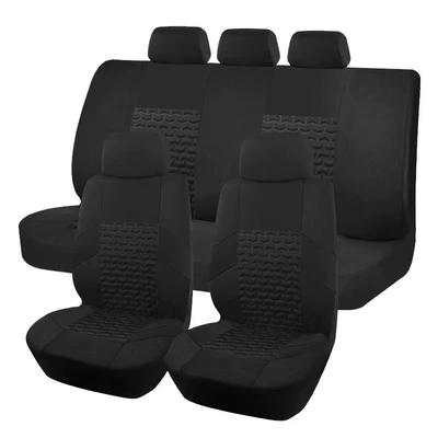 Seat cushion, seat cover — Cross-Border Hot-Selling Crescent Embossed - black-2-piece-set-single-seat