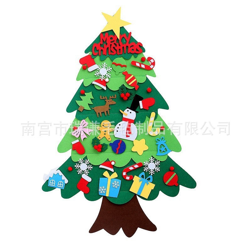 跨境毛毡圣诞树无纺布新款儿童DIY毛毡圣诞树圣诞装饰品挂件毛毡|undefined