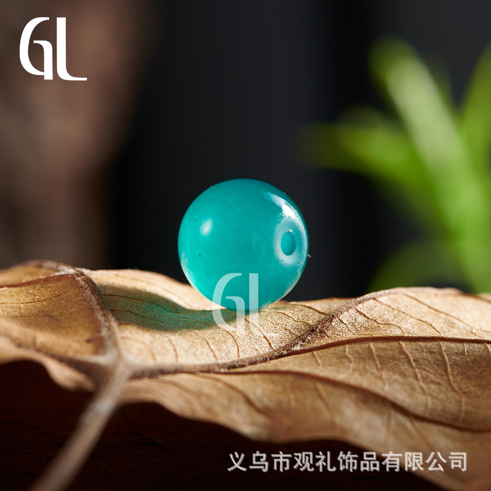 Primavera y verano imitación de cristal imitación de jade natural de 8mm de color sólido perlas de vidrio perlas diy accesorios de pulsera perlas sueltas