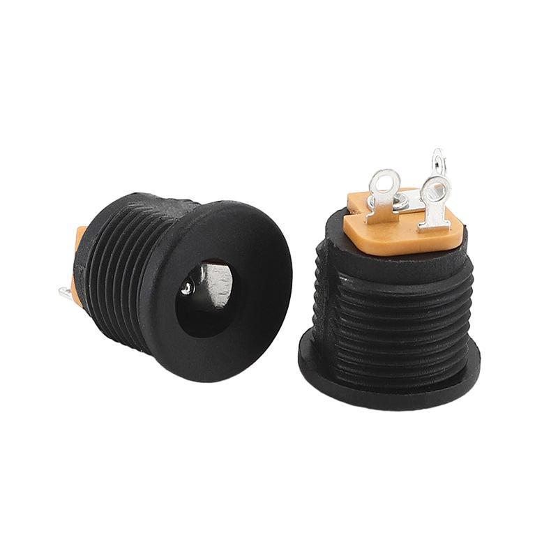 供应DC022dc电源插座带螺母 dc母座5.5*2.1 防水充电座插口