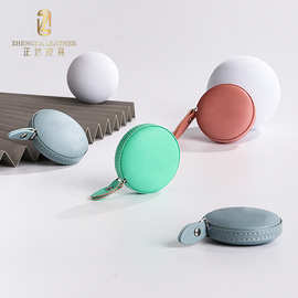 简约pu皮卷尺彩色卡通简约广告印刷礼品圆形迷你软尺卷尺小型