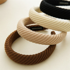 高顱頂發箍女針織寬邊網紅2023年新款感秋冬發卡壓發外出頭箍