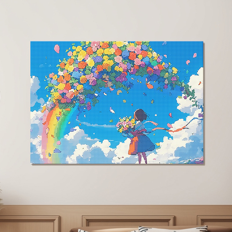 40*50 nueva serie de paisajes de animación transfronteriza pintura de diamantes niños adultos hechos a mano DIY con marco de pintura de diamantes en stock