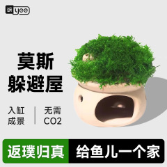 yee 隠れ家水槽造園モス水生植物装飾品陶器のポット魚とエビの隠れ穴繁殖タンクストリームストーン