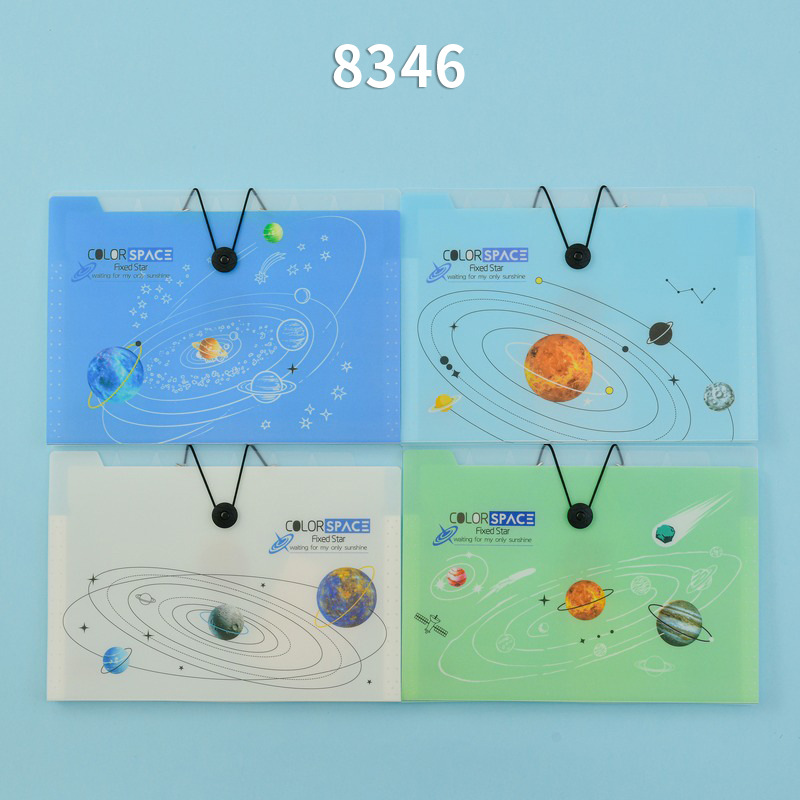 Carpeta de órgano de patrón 8 bolsas de almacenamiento a4 estudiantes de gran capacidad de carpeta de papel de prueba multicapa de clasificación de datos en el viento image 22