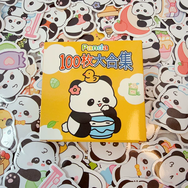 Cartoon Panda [100 material stickers 1 box]