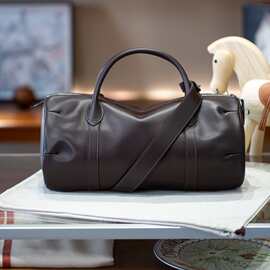 2026新款马家热销枕头包头层牛皮波士顿保龄球包尚手提单肩斜挎包