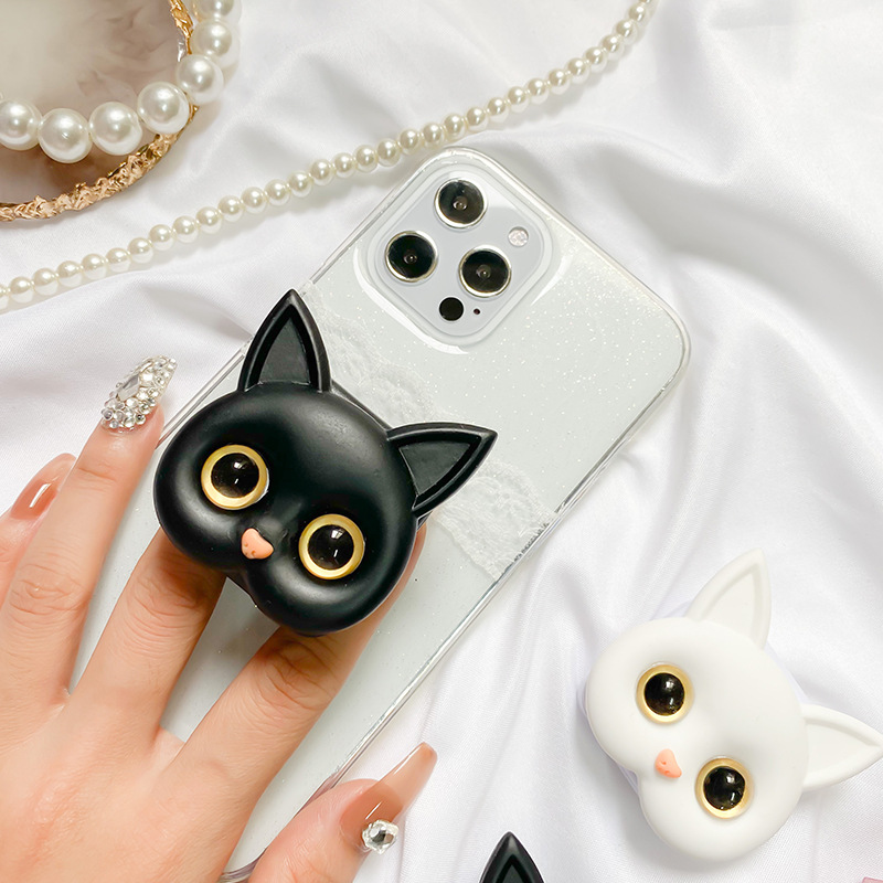 Original Adhesive Portable Make-up Mirror Selfie Ring Ins Style 3d Cute Cat Mobile Phone Airbag Bracket display picture 1