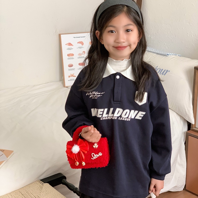 2026 Año Nuevo de primavera bolsos rojos para niños lindos bolsos de peluche mini arco bolsos de cadena de niña