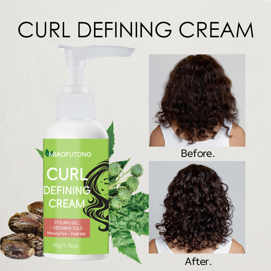 Especial transfronterizo para CURLDEFINING CREAM Crema de cabello rizado hidratante y esponjoso, modelado y modelado sin elastina dura image 3