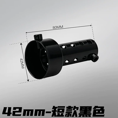 Motorcycle exhaust pipe – and short silencer plugs - black-short-style-42mm