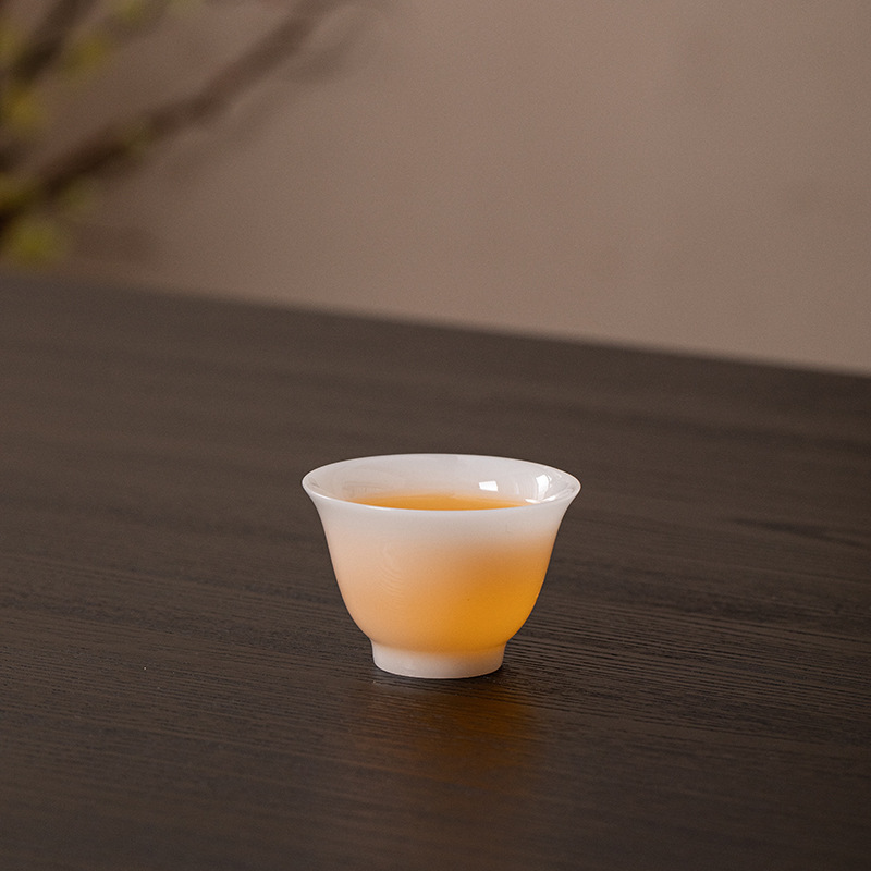 翡翠茶カップ徳化氷種羊脂翡翠白磁ティーカップ家庭用カンフーティーセット純白ゲストカップティーシングルカップ|undefined