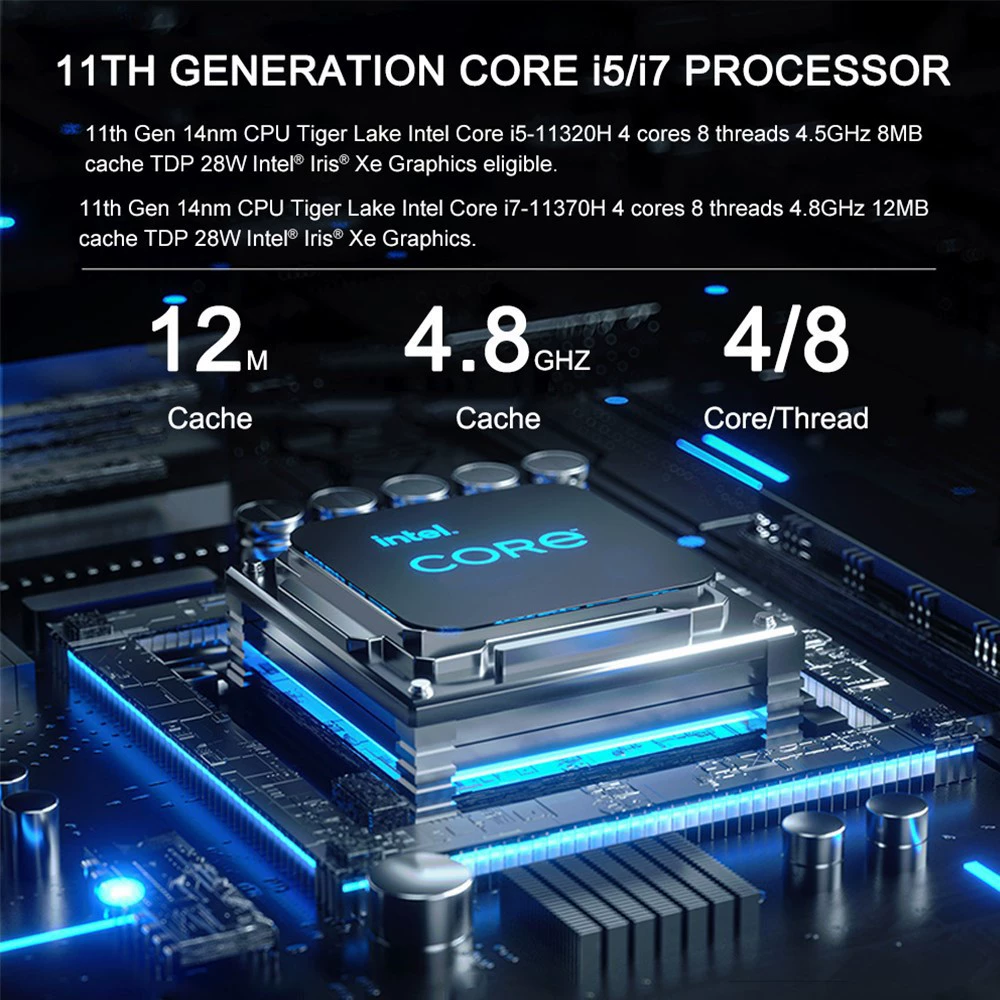 Мини-ПК i9 12900H/i7 12700H, компактный хост, GTX1060, для офиса и игр