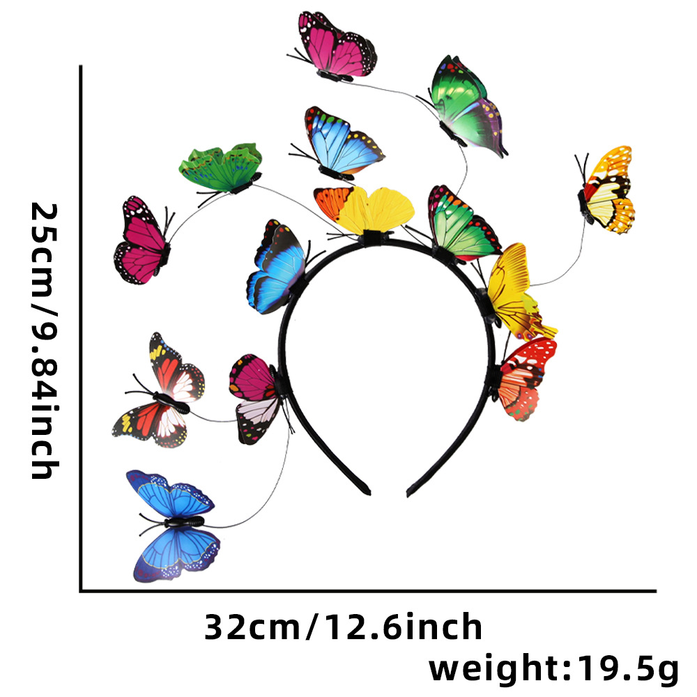 Color transfronterizo mariposa de simulación estereoscópica mariposa de cabeza para adultos niños primavera fotos de bosque tocado de foto