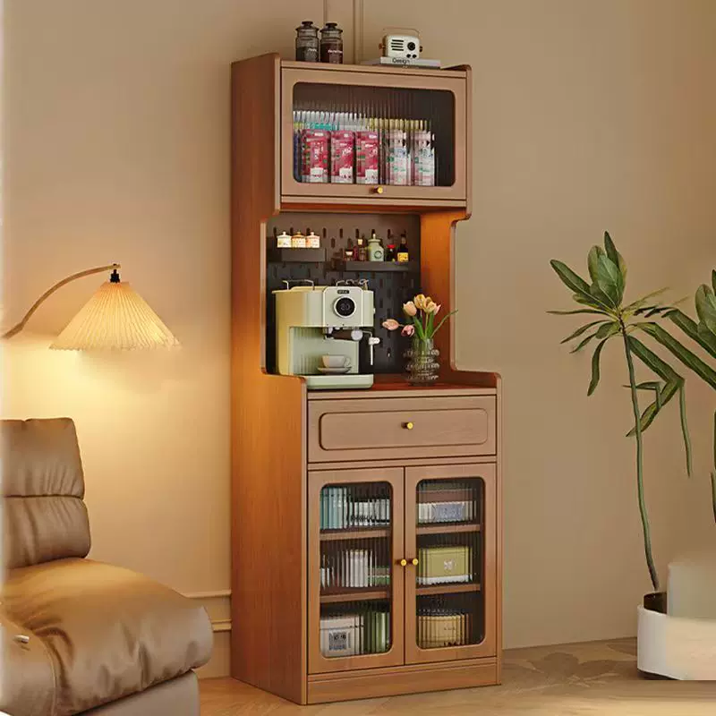 实木餐边柜一体小户型简约厨房收纳储物简易带抽屉靠墙窄型高柜