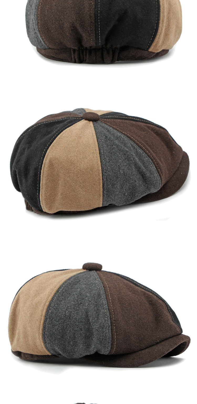 Chapéu octogonal vintage unissex, chapéu clássico de lã para outono/inverno masculino, boné feminino, chapéu de jornaleiro_voghion.com