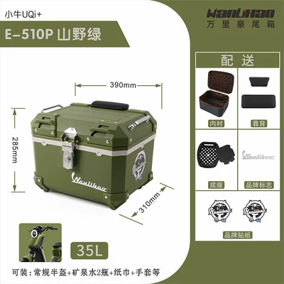 Wanlihao Maverick U2U3 electric — Motorcycle trunk - u2-maverick-mountain-green-510p-lining-double-black-backrest