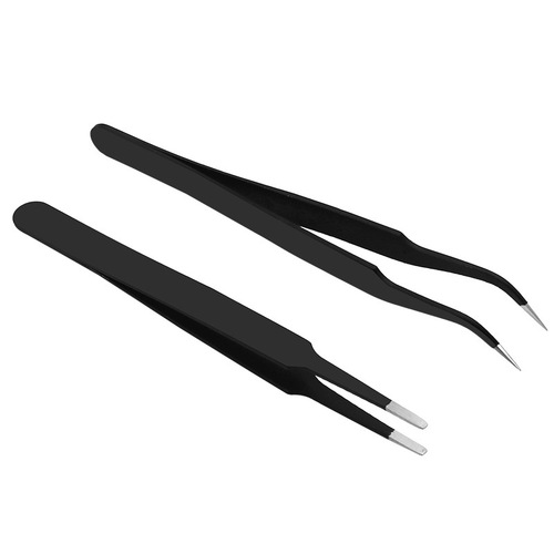 Stainless Steel Tweezers Grafting Eyelashes Bird's Nest Hair Picking Acne Small Clip Black Tweezers