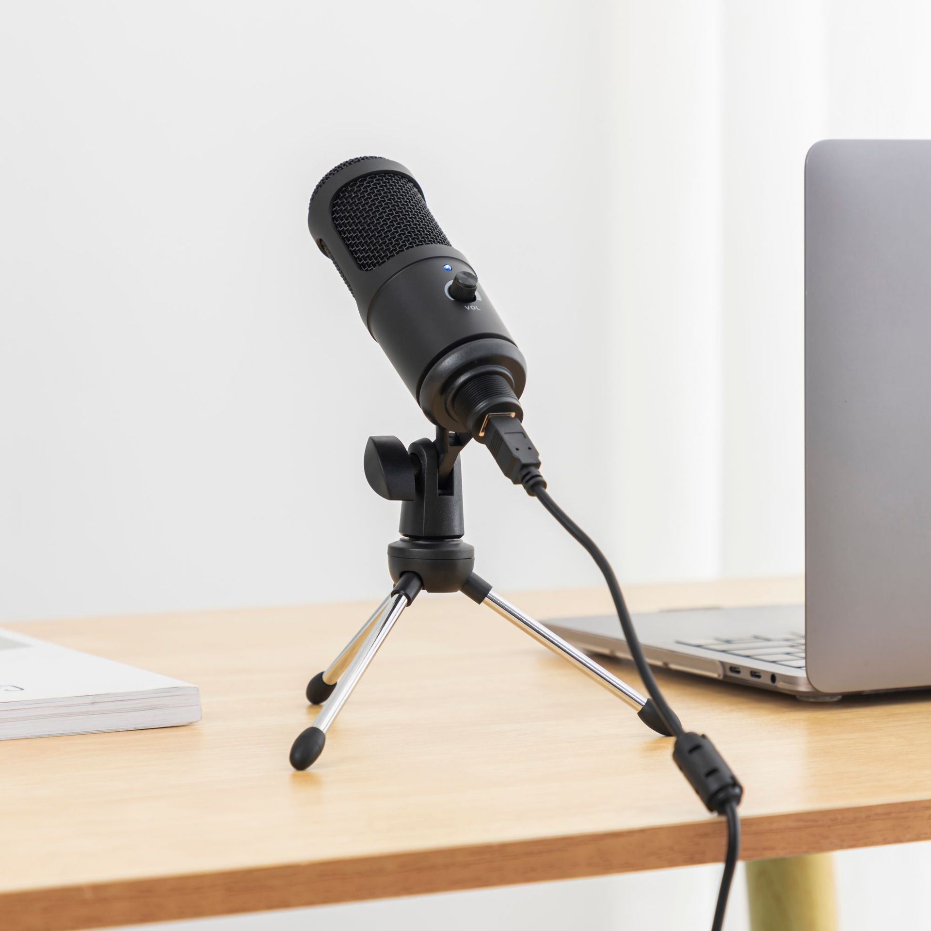 Microfono da tavolo USB personalizzabile con confezione OEM per computer da gioco, microfono di registrazione a condensatore, microfono wireless per_voghion.com