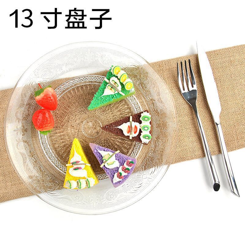 Placa de fruta seca de perla Placa de fruta transparente plato de té redondo de vidrio blanco plato de aperitivo plato de ensalada plato de aperitivo