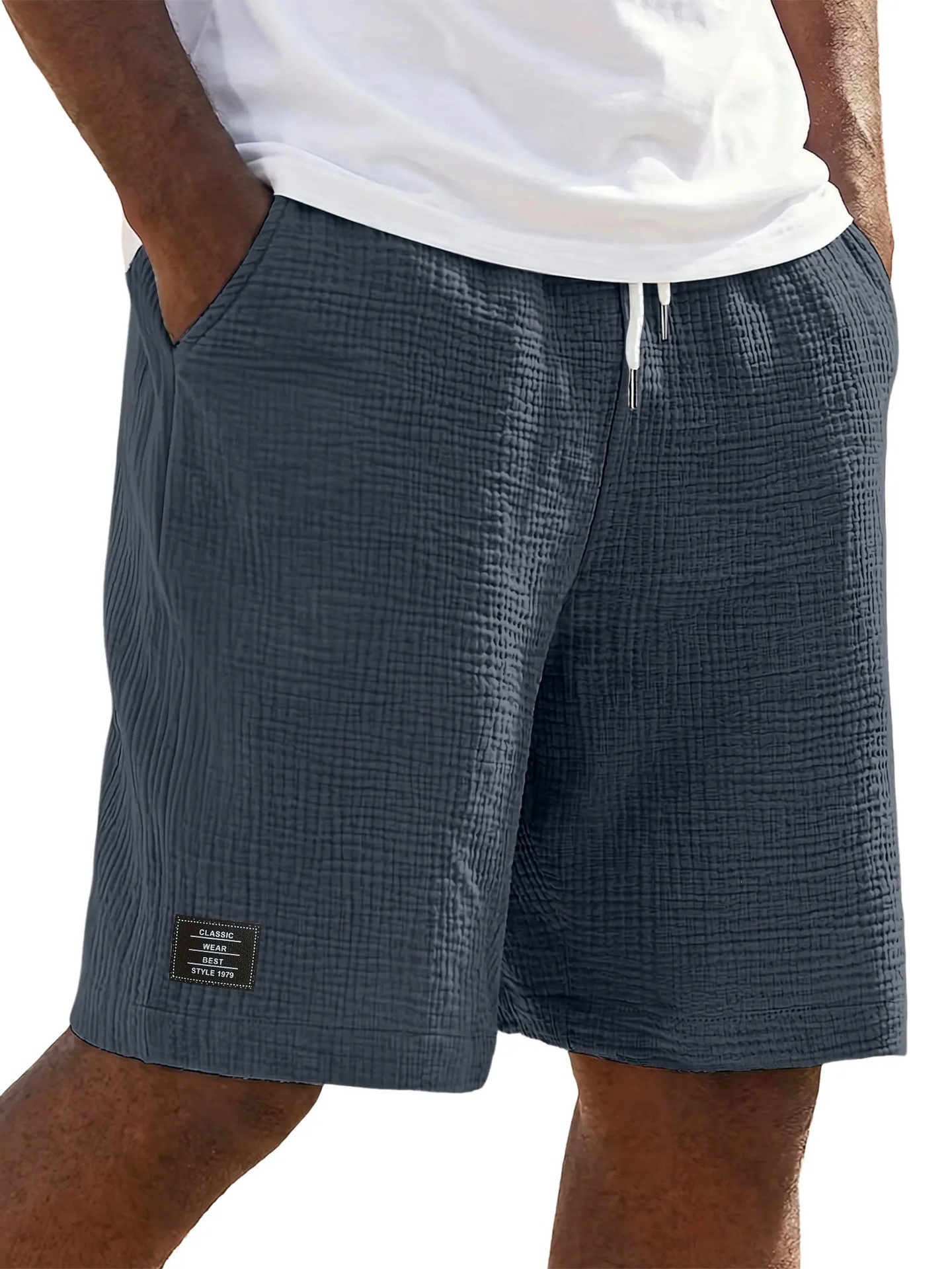 Men's Cotton-Linen Casual Shorts – Loose, Breathable, Knee-Length Summer Shorts