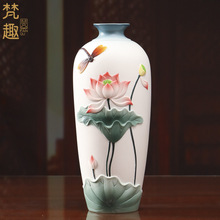 供佛花瓶摆件客厅插花佛前供瓶陶瓷中式桌面装饰观音玉净瓶批发
